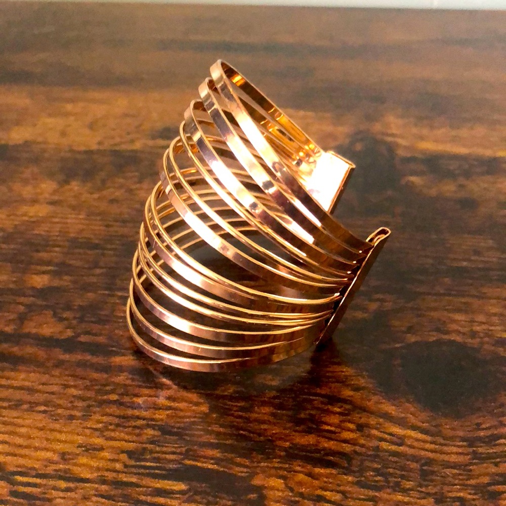 Gold tone cuff bracelet
